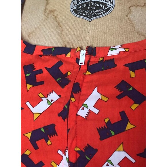 1960s KAY WHITNEY DOG Print Front Zipper Cotton Dress W/Hip Pockets. Small - Picture 8 of 10